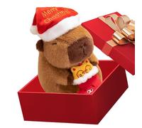 Generic Capybara Plush - Soft Christmas Cushion with - Plush Dolls Holding Boots, for Kids Birthday Bedroom Sofa Living Room Office Kids Room Bedtime Party