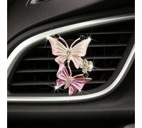 Generic Car Air Vent Rhinestone Car Fragrance Diffuser Air Freshener Elegant Bling Accessories for Interior Decor Pink Yellow Blue Purple 2Pcs 5cm (pink)