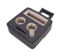 Generic Car Back Fit for Seat Organizer with 4 Storage Components, Durable PU Leather Cup Holder, Ideal for Cars, Trucks, RVs, Easy Installation