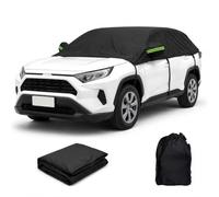 Generic Car Covers Outside Storage for Kia Soul 2009-2013 Half Cover Waterproof Weather Protection with 420D Oxford Fabric, Shields Against Rain Dust UV Snow Frost, Black