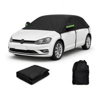 Generic Car Covers Outside Storage for Kia Soul 2010-2024 Half Cover Waterproof Weather Protection with 420D Oxford Fabric, Shields Against Rain Dust UV Snow Frost, Black