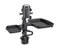 Generic Car Food Holder Tray, 4-in-1 Swivel Tray, Adjustable Travel Food Table, Multifunctional Car Holder Expander, 360-Degree Rotation, ABS, Black