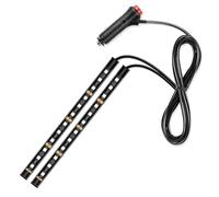 Generic Car LED Strip Light 12 LED Interior Lights Car Atmosphere Light Kit Footwell Lighting Strip for Car Interior Decorative Lamps (cigarette lighter white)