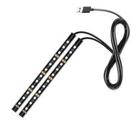 Generic Car LED Strip Light 12 LED Interior Lights Car Atmosphere Light Kit Footwell Lighting Strip for Car Interior Decorative Lamps (USB green)