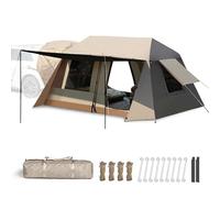 Generic Car Roof Tent SUV Tailgate Camping Tent Automatic Quick Setup Family Shelter for Group Outings Sun Rain Protection UPF50+ 2 Rooms Layout (Ti Black Coating)
