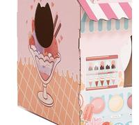 Generic Cardboard Cat House, Safe and Wear-Resistant Toy with Catnip, Lightweight and Portable Play House for Cats (Ice House)