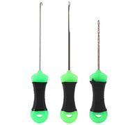Generic Carp Fishing Bait Needle Set 3PCS Durable Stainless Steel and Plastic for Easy Baiting Green and Black Color