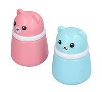 Generic "Cartoon Bear Powder Puff Box" Durable Plastic Empty After Bath Puff Box for Children and Adult, Convenient Body Powder Container for Home Travel 2 Pcs (Empty bear)