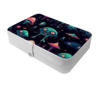 Generic Cartoon Green Alien-244 Travel Jewelry Box - Your Portable Treasure Chest for Rings,Earrings,Necklaces.Great Gift for Women Who Love to Travel - Large Organizer Case - 1 Pack