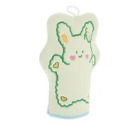 Generic Cartoon Rabbit Exfoliating Bath Mitt for Kids Soft Bunny Cleaning Glove Gentle Scrub for Baby Bathing Green Embroidered Rabbit Design