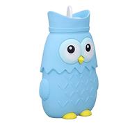 Generic Cartoon Silicone Hot Water Bag Durable & Cute Heating Water Bag for Winter,Muscle Soreness, Menstrual Cramps-Approx. 6.3 X 4.25in (Light Blue)
