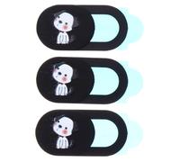 Generic Cartoon Webcam Privacy Covers for Laptop and Tablet 3pcs Black Abs Plastic Material, Easy to Store and Does Not Affect Equipment Use for Online Privacy Protection