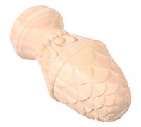 Generic Carved Wood Stair Finials 8x15cm Unfinished Decorative Post Caps for Staircases Indoor DIY Craft Woodcarving Ornament Home