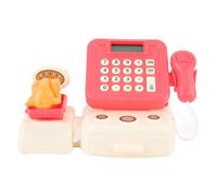 Generic Cash Register Playset Realistic Design Develop Calculation Skills with Currency and Barcode Scanner for Kids, Safe ABS Material