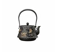 Generic Cast Iron Teapot Dragon Relief Kettle Vintage Tea Pot Japanese Style Embossed Iron Texture Heat Keeping Handmade Vintage, Traditional Chinese, Dragon and Cloud Motif, Gilded Accents-A