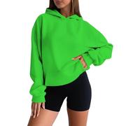Generic Casual Hoodie for Women, Soft and Comfortable Fleece Pullover, for Everyday Use, Basic Loungewear, Lightweight, Versatile Horizont Kontra K, Green, M