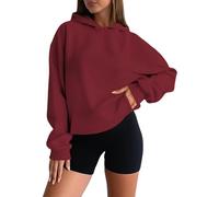 Generic Casual Hoodie for Women, Soft and Comfortable Fleece Pullover, for Everyday Use, Basic Loungewear, Lightweight, Versatile Horizont Kontra K, Wine Red, XXL