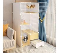 Generic Cat Cage - Indoor Cat Enclosure with Litter Box | Detachable Metal Wire Playpen for 1-2 Cats | Chinchilla Cage | Small Animal Kennel
