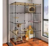 Generic Cat Cage - Pet Playpen, Cat Playpen for Small Animals, Diy Metal Wire Grid Cage, Pet Indoor Outdoor Exercise Pen Portable Yard Fence for Guinea Pig, Hamster, Chinchillas and Hedgehogs(111*75*1