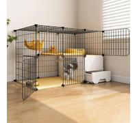 Generic Cat Cages Indoor Large with Litter Box, Pet Playpen,Small Animals Cage Transparent and Easy to Observe Pet Dynamics for Puppies,Kitties,Bunny,Turtle (Size : 111 * 39 * 109cm-a)(111*39*73cm-b)