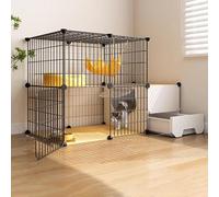 Generic Cat Cages Indoor Large with Litter Box, Pet Playpen,Small Animals Cage Transparent and Easy to Observe Pet Dynamics for Puppies,Kitties,Bunny,Turtle (Size : 111 * 39 * 109cm-a)(111*39*73cm-a)