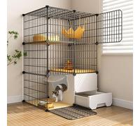 Generic Cat Cages Indoor Large with Litter Box, Pet Playpen,Small Animals Cage Transparent and Easy to Observe Pet Dynamics for Puppies,Kitties,Bunny,Turtle (Size : 111 * 39 * 109cm-a)(75*39*109cm)