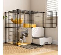 Generic Cat Cages Indoor Large with Litter Box, Pet Playpen,Small Animals Cage Transparent and Easy to Observe Pet Dynamics for Puppies,Kitties,Bunny,Turtle (Size : 111 * 39 * 109cm-a)(75*39*73cm)