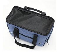 Generic Cat Carrier Bag Portable Soft Sided Design for Travel with Roll Up Curtain for Small Dogs and Kittens Lightweight Nylon Material (M 44 X 18 X 28cm, for Up to 5kg)