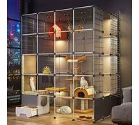 Generic Cat Carrier Box, Cat Carrier, Small Animal Playpen, Pvc Transparent Design, the Side is Separated, the Bottom is Reinforced and Load-Bearing, Easy to Clean/C/145 * 110 * 180