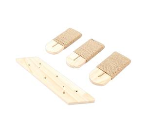 Generic Cat Climbing Shelf Durable Wooden Three Step Wall Mount Cat Stairway for Active Cats Pet Furniture