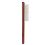 Generic Cat Comb Hair Removal Easy Clean Stainless Steel Pin Teeth Dog Brush Wooden Handle Durable Portable Dog Indoor Rabbit (Long and Short Tooth Comb)