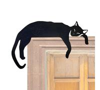 Generic Cat Door Topper, Black Metal Halloween Decor | Cute & Funny Corner Sign, Cat Lovers' Decoration