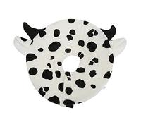 Generic Cat Elizabeth Collar Soft Adjustable Cow Pattern After Surgery Recovery Cone for Pets Cotton + Crystal Velvet Size Guide Included (S Neck circumference 15-20cm Depth 10cm)