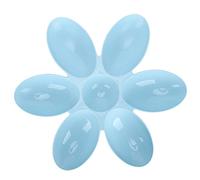 Generic Cat Food Bowl Flower Petals Shaped Durable 6 Grids Feeding Bowl for Cats Made of Food-Grade Plastic 16.3x16.3in (Blue)