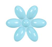 Generic Cat Food Bowl Plastic Cute Petal Design Large Capacity Feeder for Small Cats Kittens 42cm (Blue)