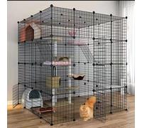 Generic Cat Kennels Pet Playpen Cat Crate Large 2/3/4/5 -Tier Cat Cage Metal Wire Small Animal Kitten House Pet Enclosure Large Rest And Play Space, Easy Installation (Color : C, Size : 75 * 39 * 109C