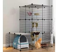 Generic Cat Kennels Pet Playpen Cat Crate Large 2/3/4/5 -Tier Cat Cage Metal Wire Small Animal Kitten House Pet Enclosure Large Rest And Play Space, Easy Installation (Color : C, Size : 75 * 39 * 109C