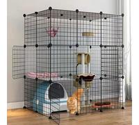 Generic Cat Kennels Pet Playpen Cat Crate Large 2/3/4/5 -Tier Cat Cage Metal Wire Small Animal Kitten House Pet Enclosure Large Rest And Play Space, Easy Installation (Color : C, Size : 75 * 39 * 109C