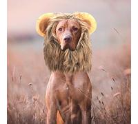 Generic Cat Lion Wig Soft Plush Pet Lion Wig Hat Costume for Small Dogs and Cats Winter Warm and Holiday Dress Up Light Brown Dimension 7.09x6.77x1.18 Inch