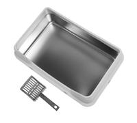 Generic Cat Litter Box, Closed Cat Litter Box with High Sides, Anti-Splash Top Entry for Pets (Light Gray)