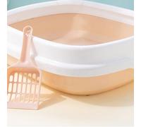 Generic Cat Litter Pan Large Spacious Easy-to-Clean Semi Enclosed Cat Poop Basin for Most Breeds with Litter Shovel, Suitable for Pet Owners, Premium PP Material (L)