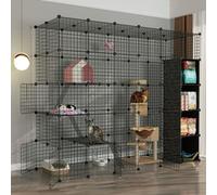 Generic Cat Playpen - Cat Cage,dog Cages Pet Cages for Cats Diy Pets Playpen,exercise Yard Fence Cage With Door for Small Pets Rabbits Hedgehogs Cat Guinea Pigs(Black,219 * 75 * 183cm)