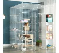 Generic Cat Playpen - Cat Cage,dog Cages Pet Cages for Cats Diy Pets Playpen,exercise Yard Fence Cage With Door for Small Pets Rabbits Hedgehogs Cat Guinea Pigs(White,147 * 147 * 183cm)
