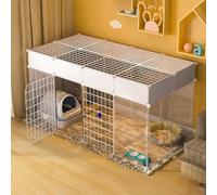 Generic Cat Playpen Cat Cages Cat Enclosure Pet Playpen with Door Small Animals Cage Ferret Cage Guinea Pig Cages Detachable Metal Wire Kennels Easy to Clean - for Small Animal,Puppies,K(147x75x65cm)