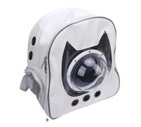Generic Cat Travel Backpack Carrier Lightweight Portable Design for Daily Outdoor Adventures - Airline Approved, PU Leather 13 X 7.87 X 13.78in (White)