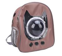 Generic Cat Travel Backpack Carrier Lightweight Portable Design for Daily Outdoor Adventures - Airline Approved, PU Leather 13 X 7.87 X 13.78in (Brown)