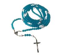 Generic Catholic Long Rosary / 20 Decade Rosary Beads - Blue and White, Pearl, No Gemstone