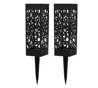 Generic Cemetery Grave Vase Elegant Black Hollow Design Flower Holders for Graves 2 Pcs ABS