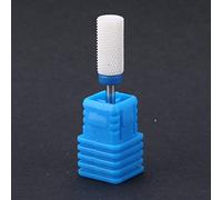 Generic Ceramic Nail Grinding Head Set for Manicure and Pedicure, 5 Types for DIY Nail Art At Home, Comfortable Touch Feeling, Art Tools (Round flat head M)