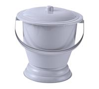 Generic Chamber Pot with Leak Lid. Sturdy Household Chamber Pot/Urinal Bucket, PP. Modern Design for The Sick, Elderly, and in Care Settings, Gray